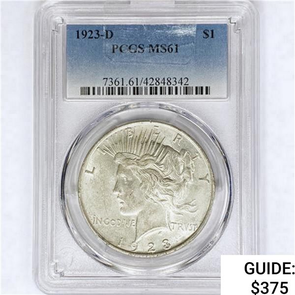 1923-D Silver Peace Dollar PCGS MS61