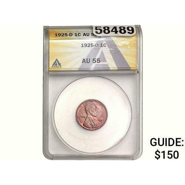 1925-D Wheat Cent ANACS AU55