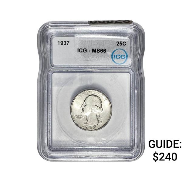 1937 Washington Silver Quarter ICG MS66