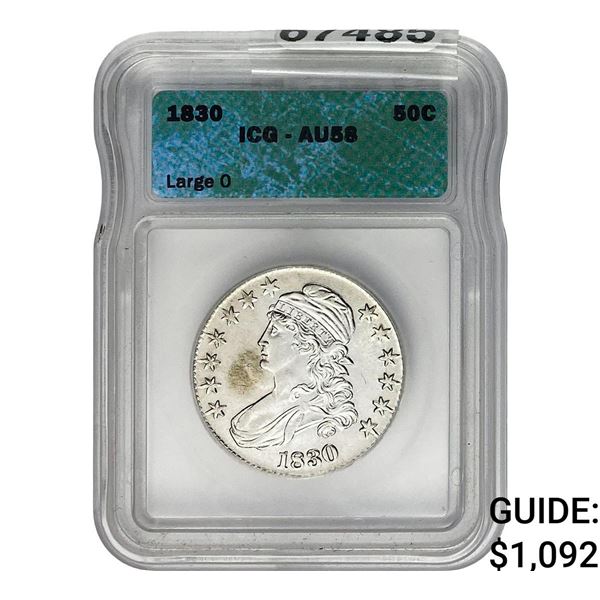 1830 Capped Bust Half Dollar ICG AU58 LG 0