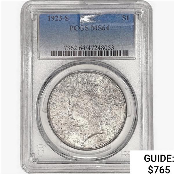 1923-S Silver Peace Dollar PCGS MS64