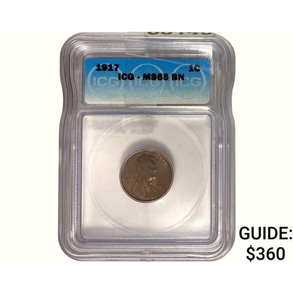 1917 Wheat Cent ICG MS65 BN