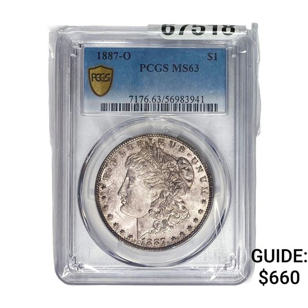 1887-O Morgan Silver Dollar PCGS MS63