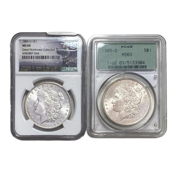 1885-O [2C] Morgan Silver Dollar PCGS/NGC MS63-64