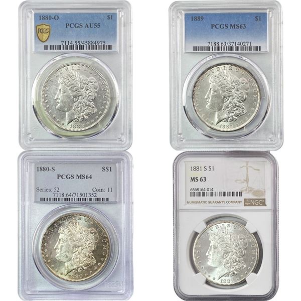 1880-1889 [4C] Morgan Silver Dollar PCGS/NGC AU/MS55-64