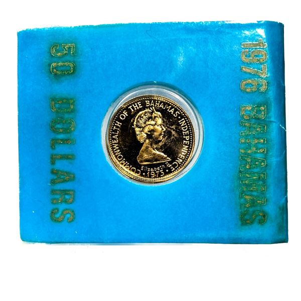 1973 $50 Gold Coin Bahamas (.0805 AGW)