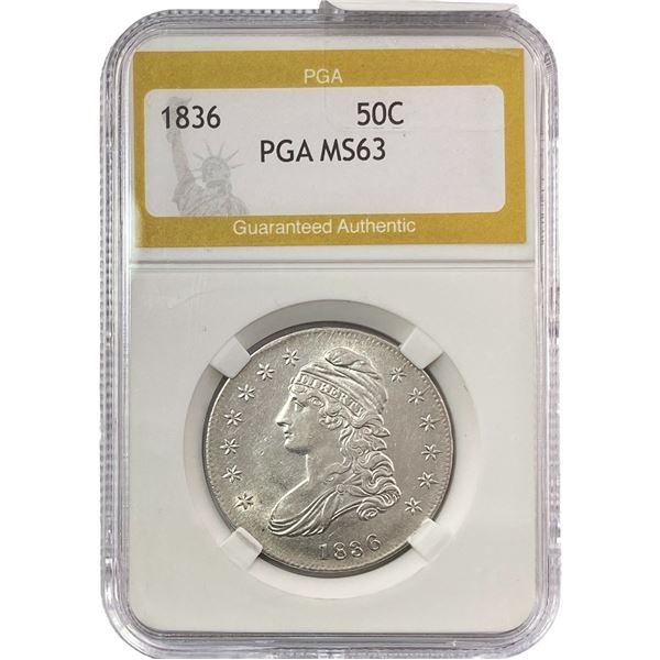1836 Capped Bust Half Dollar PGA MS63