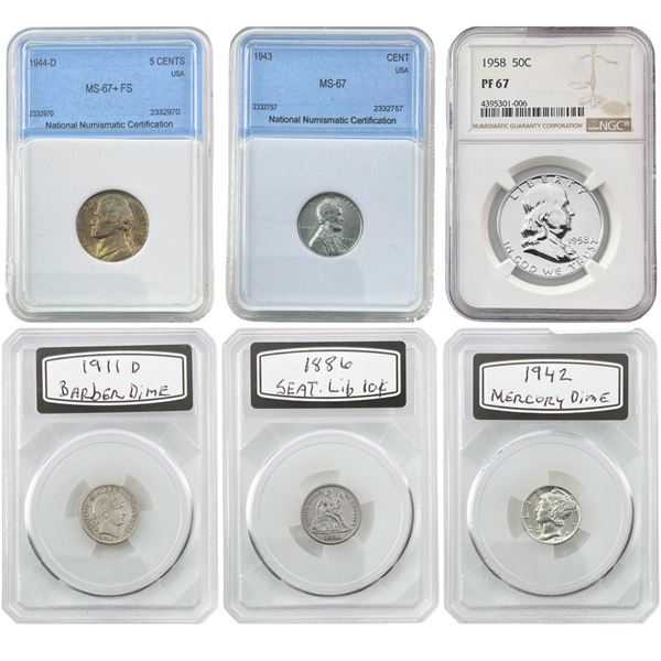 1886-1958 High Grade US Type Coin Lot [6 Coins]