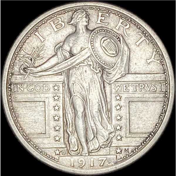 1917-D Silver Standing Liberty Quarter CHOICE AU