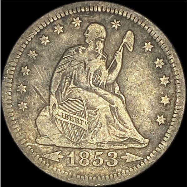 1853-O Silver Seated Liberty Quarter LIGHTLY CIRCULATED