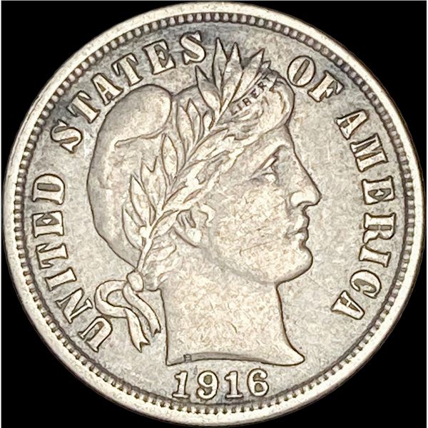 1916 Barber Dime NEARLY UNCIRCULATED