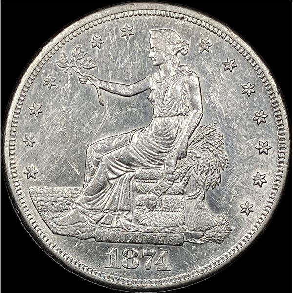 1874-S Silver Trade Dollar CLOSELY UNCIRCULATED