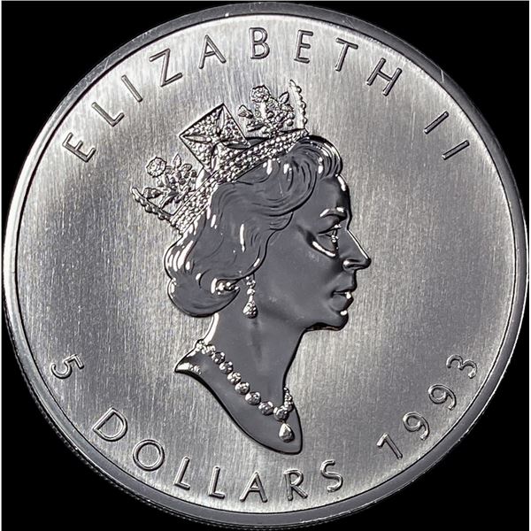 1993 Silver 1 oz Canadian Maple Leaf SUPERB GEM BU