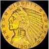 Image 1 : 1909 Indian Head Half Eagle $5 Gold UNCIRCULATED
