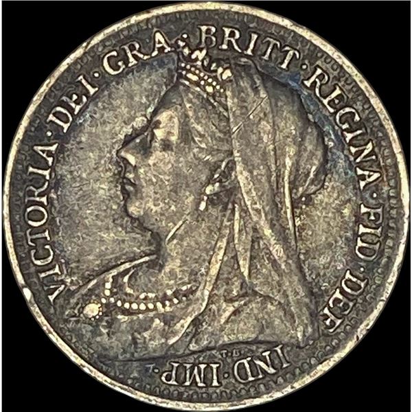 1897 Silver Threepence Great Britain. LIGHTLY CIRCULATED