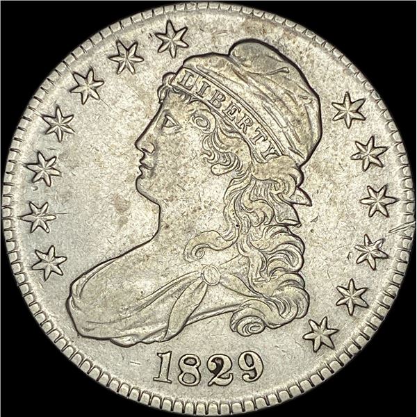 1829 Capped Bust Half Dollar NEARLY UNCIRCULATED
