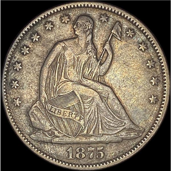 1875 Silver Half Dollar (Seated Liberty) CLOSELY UNCIRCULATED