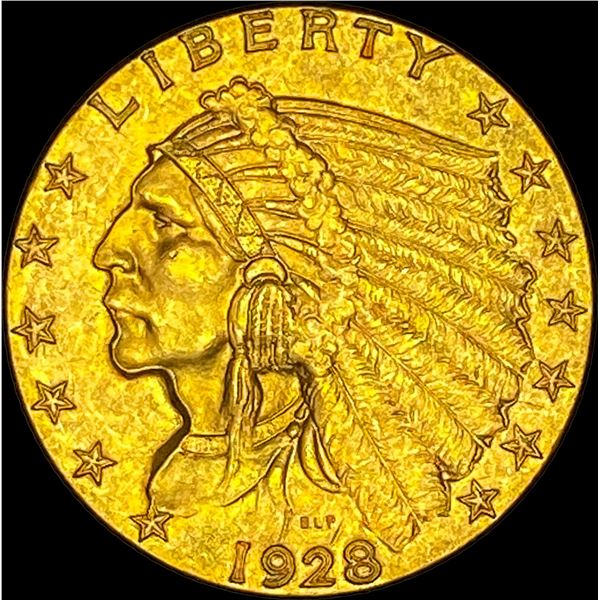 1928 Indian Head $2.5 Gold Quarter Eagle CLOSELY UNCIRCULATED