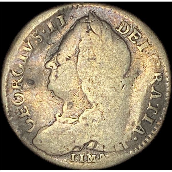 1746 Silver Lima Half Crown NICELY CIRCULATED