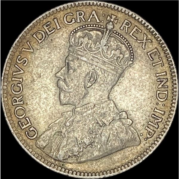 1929 Canada Silver 25 Cents NEARLY UNCIRCULATED