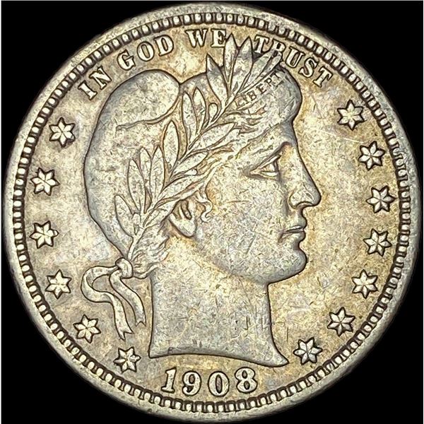 1908-S Silver Barber Quarter CLOSELY UNCIRCULATED