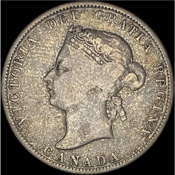 1872-H Silver 25 Cents Canada LIGHTLY CIRCULATED