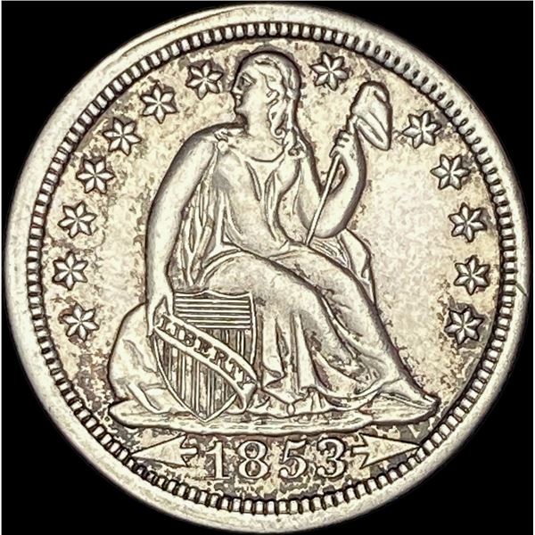 1853 Arrows Seated Liberty Silver Dime CLOSELY UNCIRCULATED
