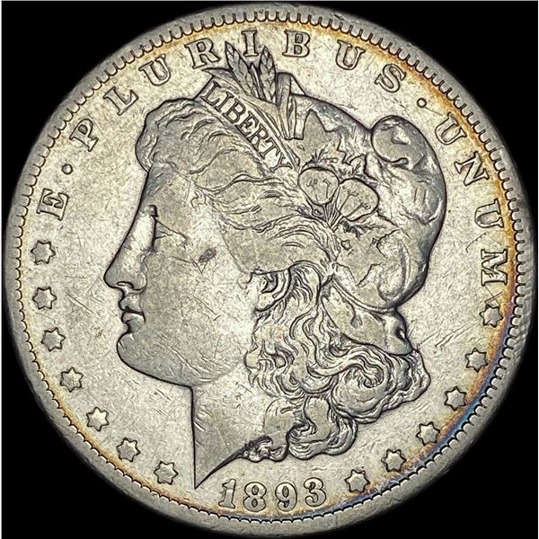 1893-CC Silver Morgan Dollar ABOUT UNCIRCULATED