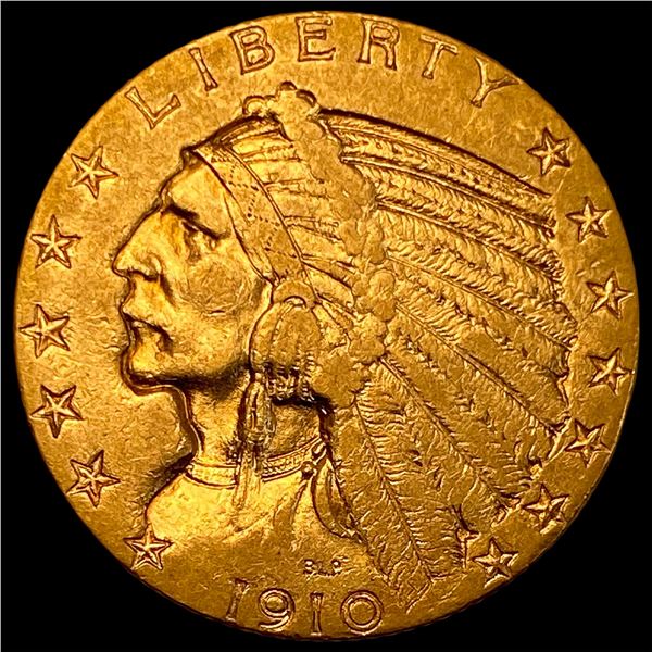 1910-S Gold $5 Indian Head Half Eagle CLOSELY UNCIRCULATED