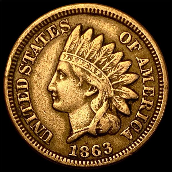 1863 Bronze Indian Head Cent NEARLY UNCIRCULATED