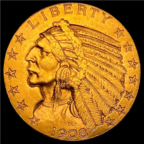 1908-D Indian Head Half Eagle $5 Gold UNC