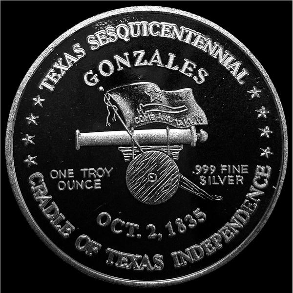 1986 Silver Texas Sesquicentennial Medal CHOICE PROOF