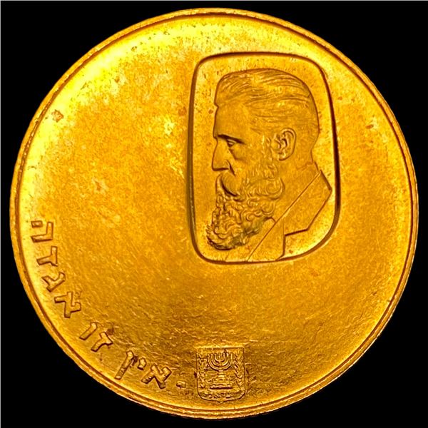 1960 Israel Gold 20 Lirot .2355oz CHOICE BU