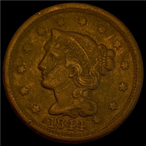1844 Braided Hair Large Cent NEARLY UNCIRCULATED