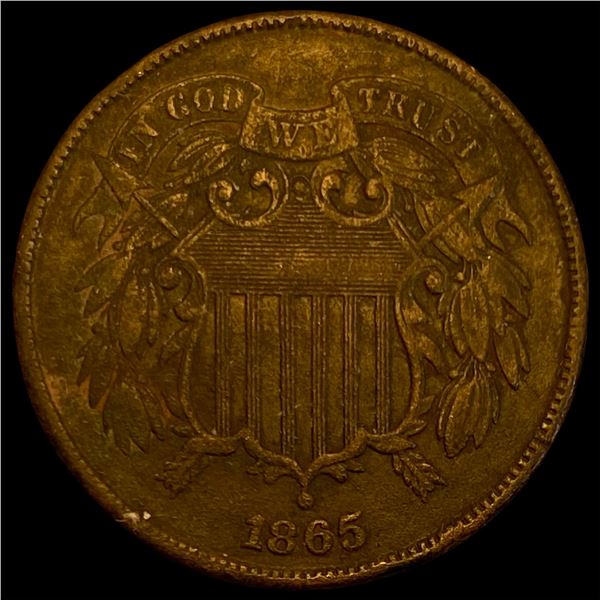1865 Bronze Two-Cent Piece LIGHTLY CIRCULATED