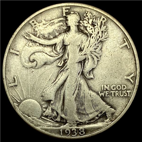 1938-D Silver Walking Liberty Half Dollar LIGHTLY CIRCULATED