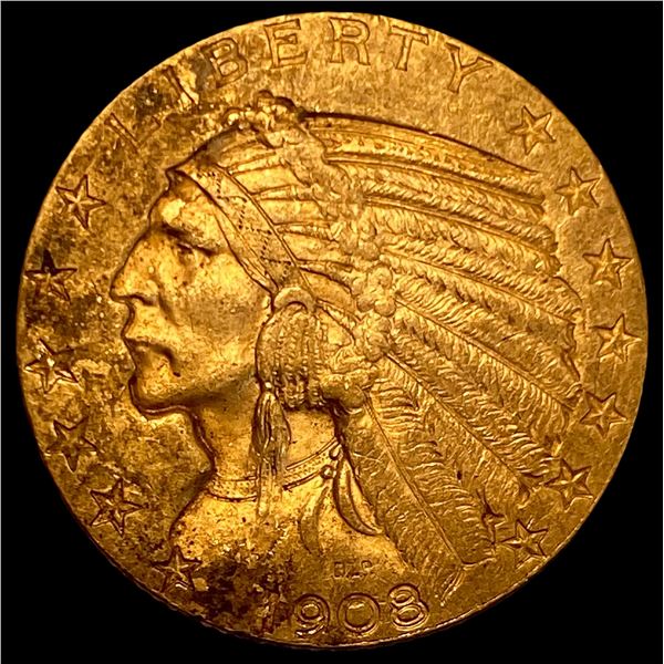 1908 Indian Head Half Eagle $5 Gold CLOSELY UNCIRCULATED