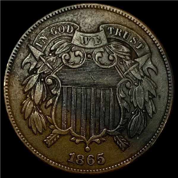 1865 Copper Two-Cent Piece CLOSELY UNCIRCULATED