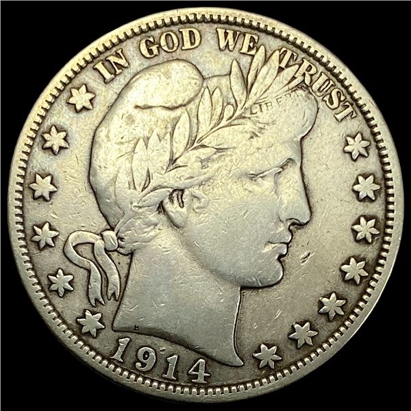 1914 Silver Barber Half Dollar LIGHTLY CIRCULATED