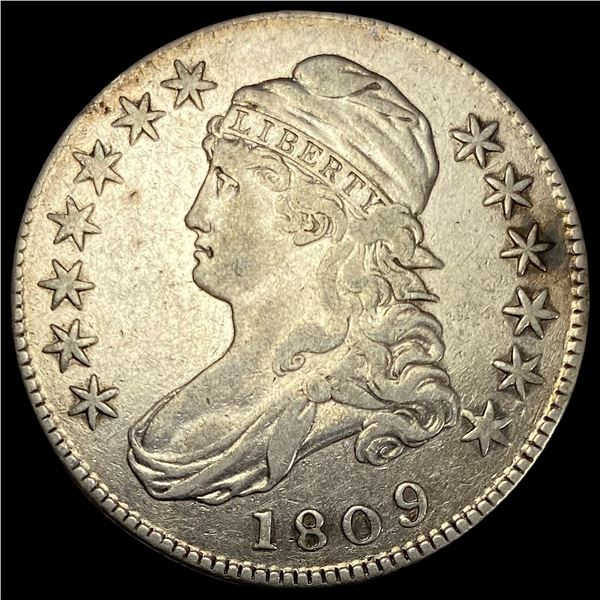 1809 Silver 50C Capped Bust Half Dollar NEARLY UNCIRCULATED