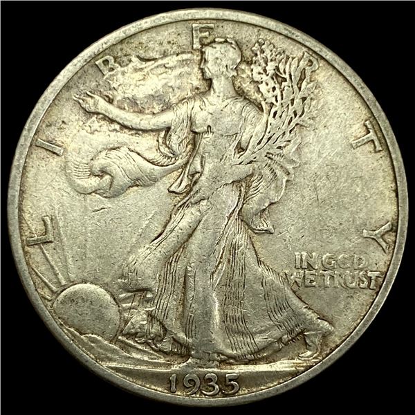 1935-S Silver Half Dollar Walking Liberty LIGHTLY CIRCULATED