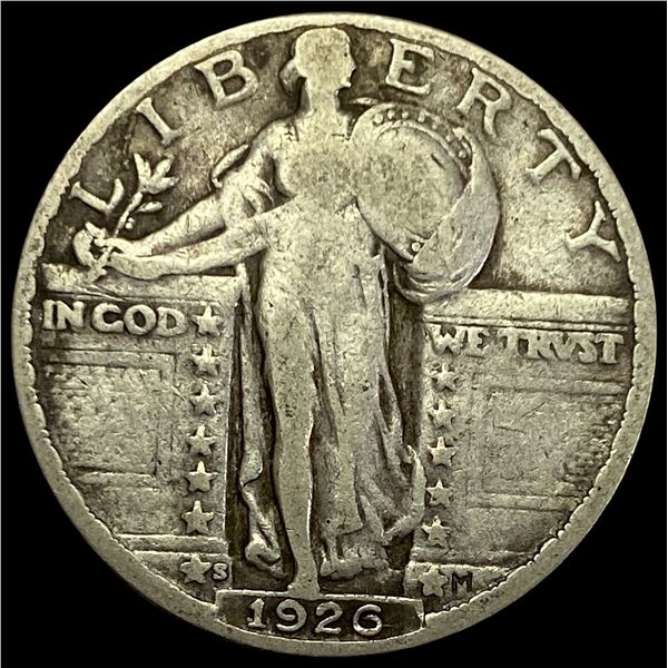 1926-S Silver Standing Liberty Quarter LIGHTLY CIRCULATED