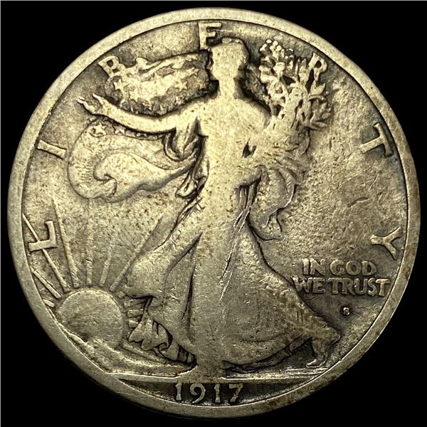 1917-S Silver Walking Liberty Half Dollar NICELY CIRCULATED