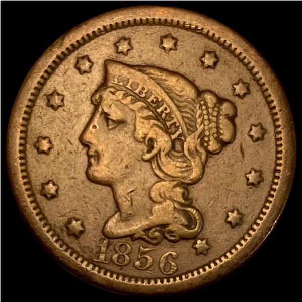 1856 Braided Hair Large Cent LIGHTLY CIRCULATED