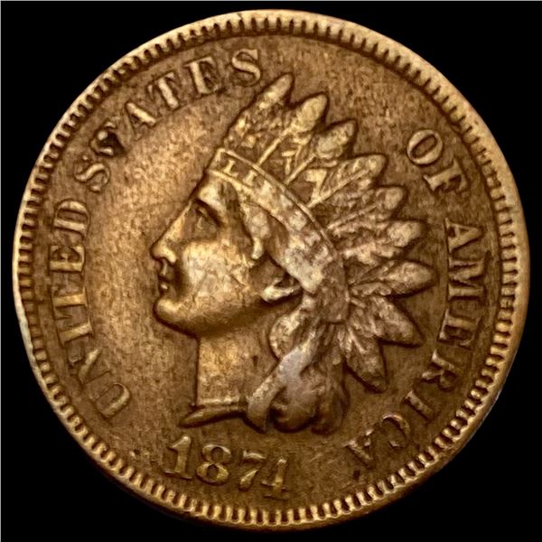 1874 Indian Head Cent LIGHTLY CIRCULATED