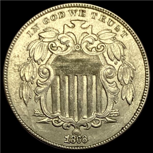 1868 Shield Nickel CHOICE AU