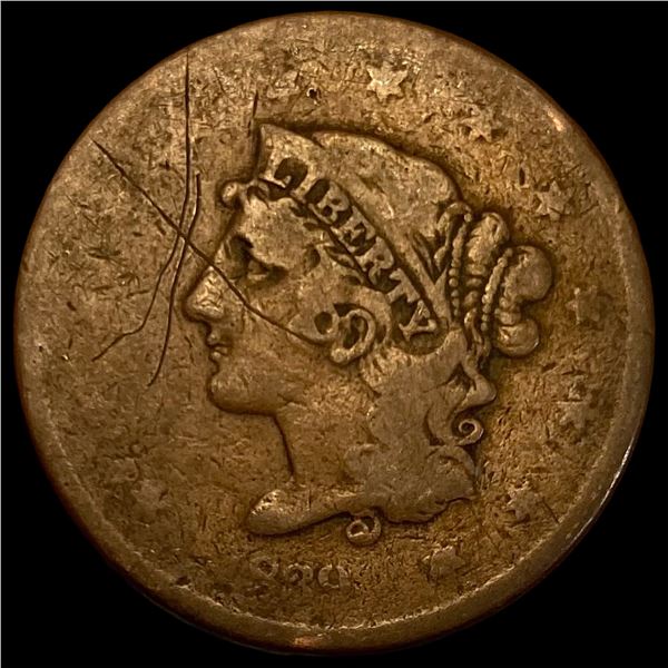 1850 Braided Hair Large Cent NICELY CIRCULATED