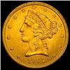 Image 1 : 1907 Liberty Head Half Eagle $5 Gold UNCIRCULATED