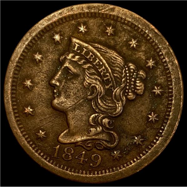 1849 Braided Hair Large Cent HIGH GRADE