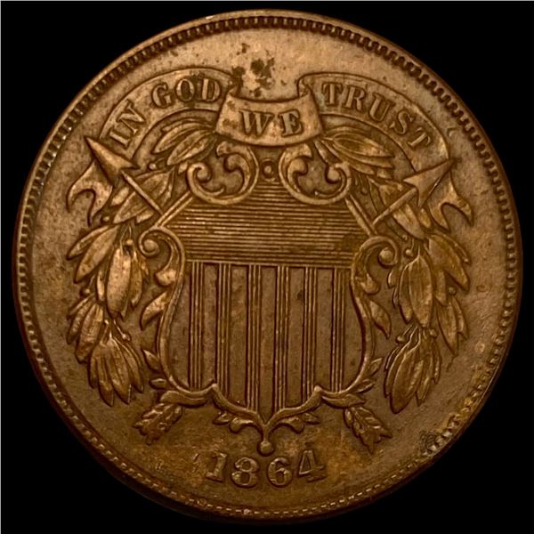 1864 Bronze Two-Cent Piece CLOSELY UNCIRCULATED
